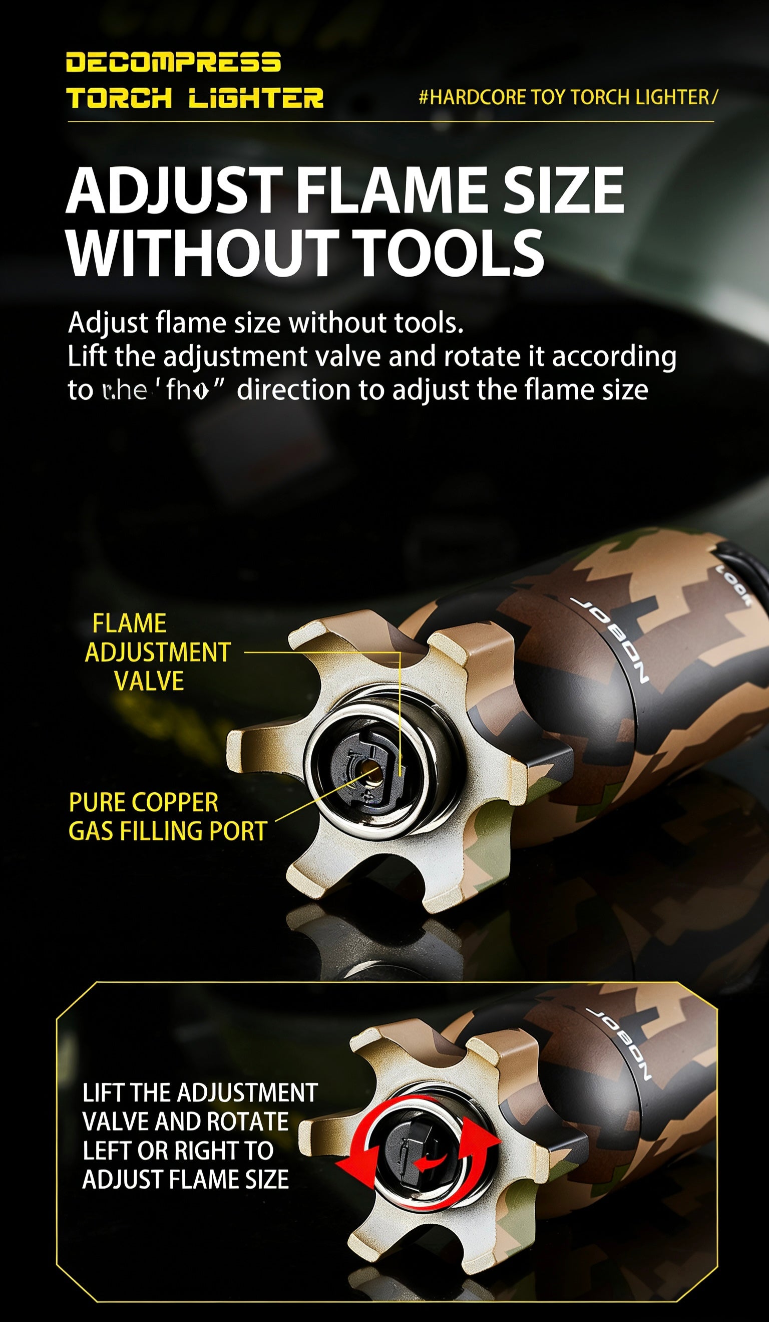 ZB-570 Rocket-Style Blue Flame Torch Lighter – Checkerboard Edition