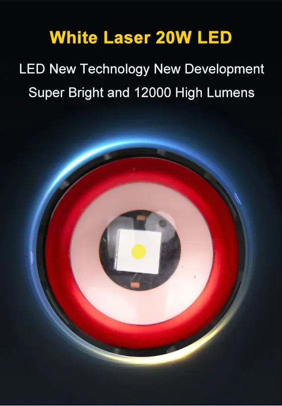 W-514CSuper bright zoom flashlight with powerful zoom, ambient light, alarm light, tactical white laser and rechargeable.