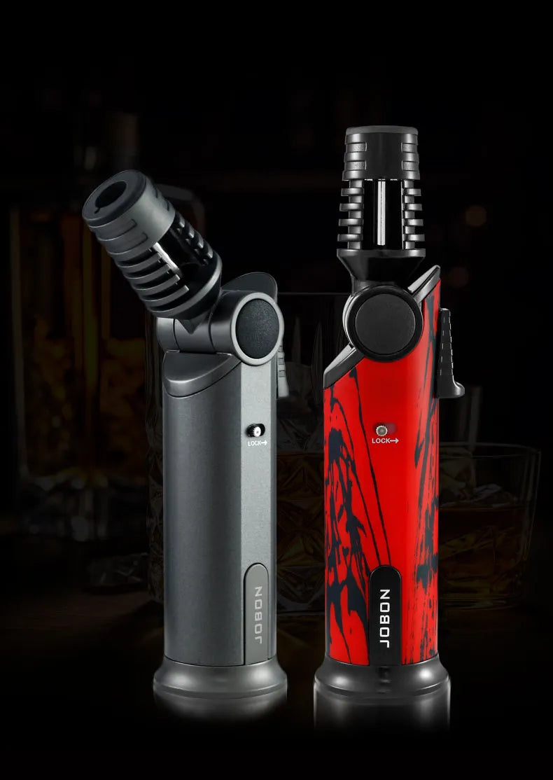 ZB-333 New type of wind-proof inflatable multi-functional rotatable barbecue torch with blue flame gun, cigar flashlight and lighter.(NO.gas)
