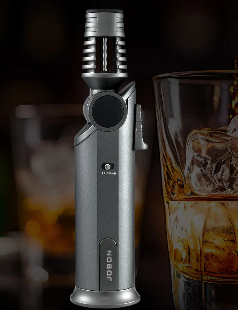 ZB-333 New type of wind-proof inflatable multi-functional rotatable barbecue torch with blue flame gun, cigar flashlight and lighter.(NO.gas)