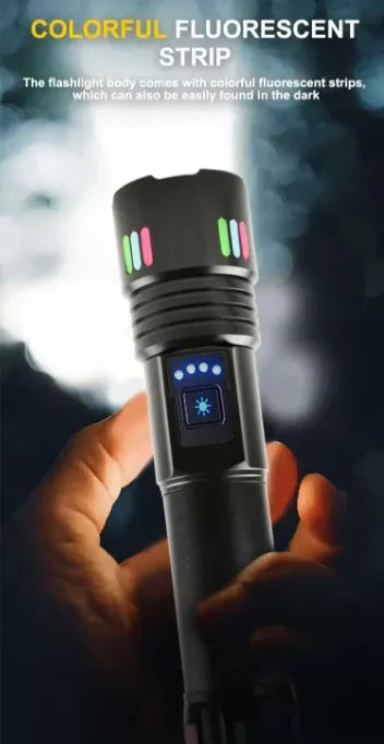 W-514CSuper bright zoom flashlight with powerful zoom, ambient light, alarm light, tactical white laser and rechargeable.