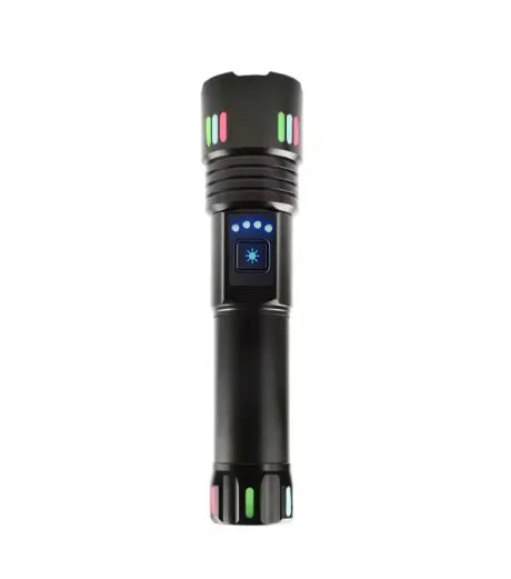 W-509Super-bright zoom flashlight with powerful zoom function, tactical white laser, rechargeable, LED flashlight, with power indicator